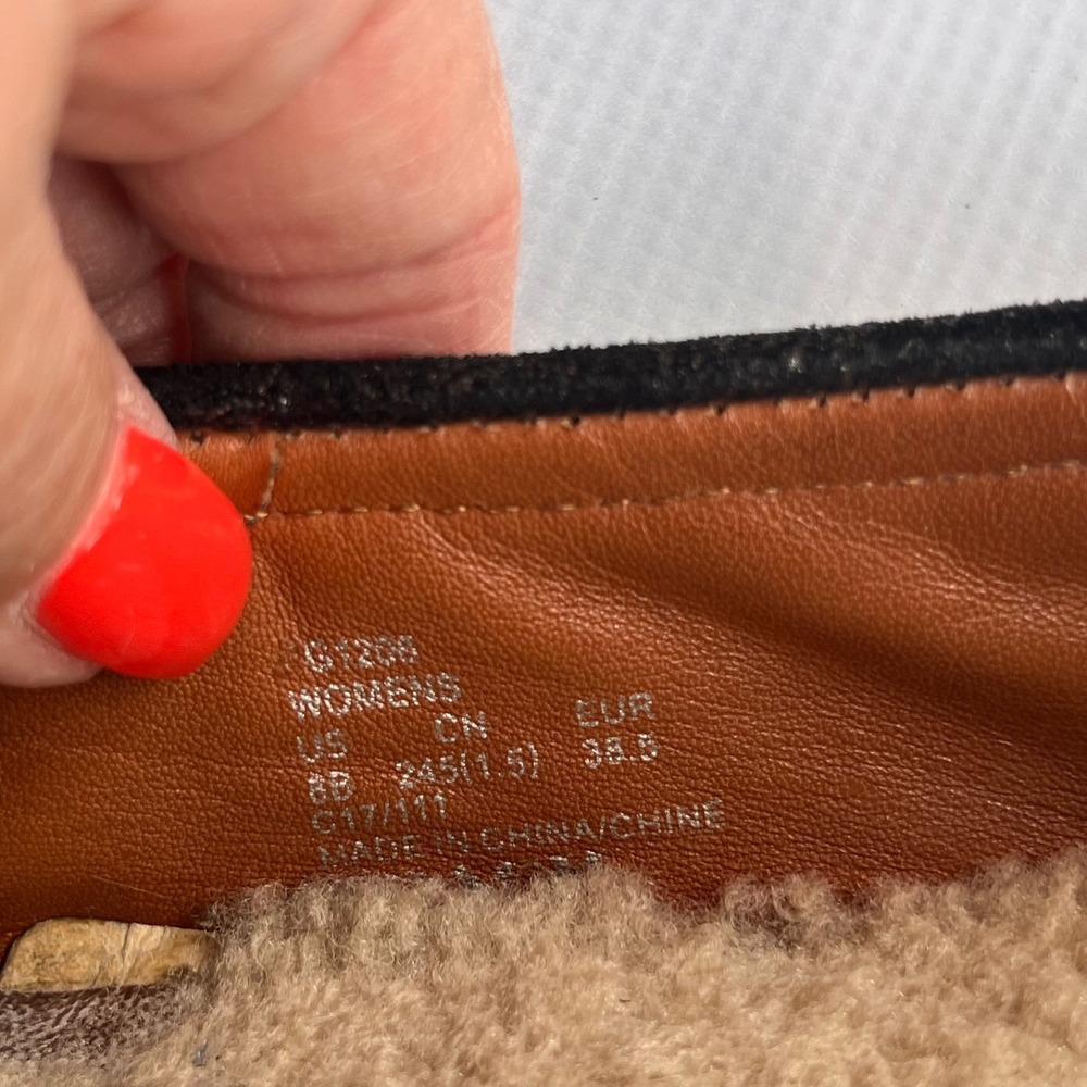 COACH Rexy Roccasin Glitter Pearl Leather Shearling Western Moccasin Loafers 8 - Picture 9 of 11